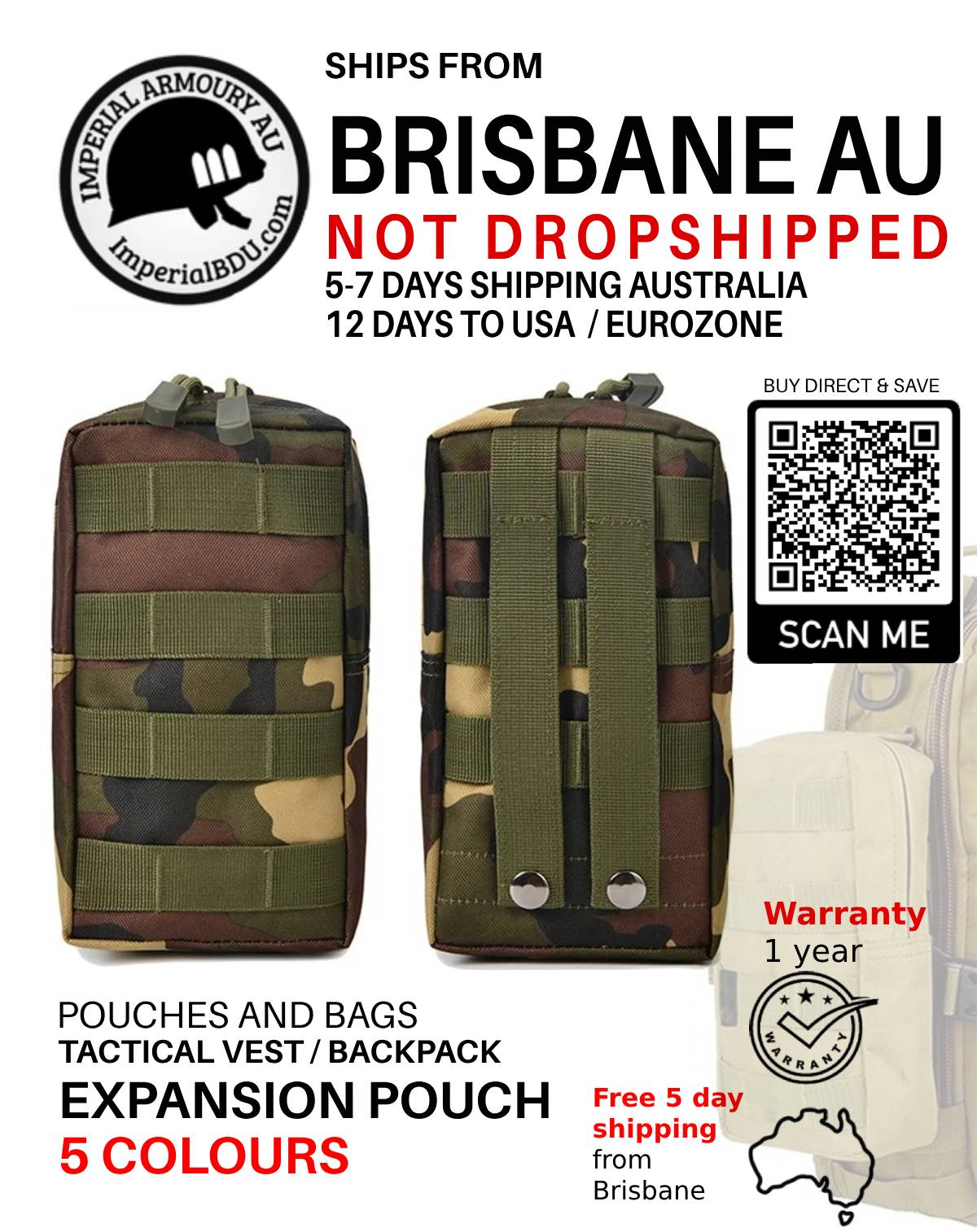 ANY BELT Expansion Pouch medkit and toolkit for combat vest & backpack