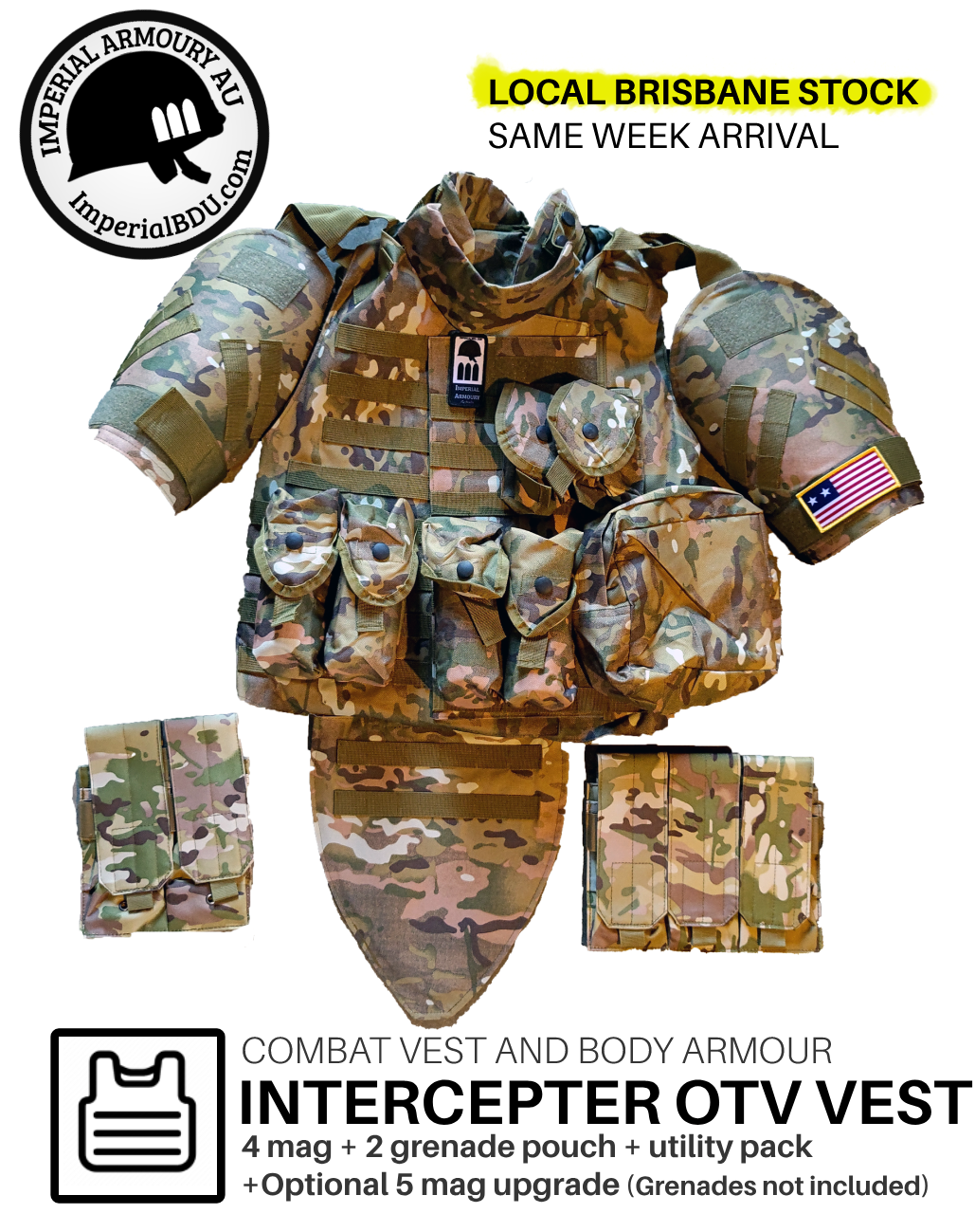 Interceptor OTV / IOTV Improved Outer Tactical Vest, Juggernaut armor + 5 MAG UPGRADE / AUSTRALIA