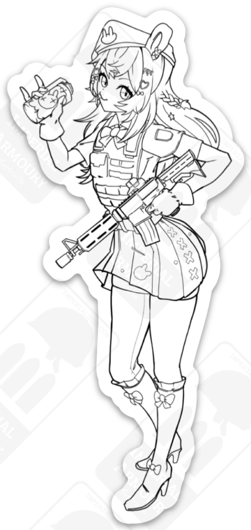 Loli God Requiem / Pipkin Commando Sticker (4¾ inch / 12 cm) Loli-Kami Sticker