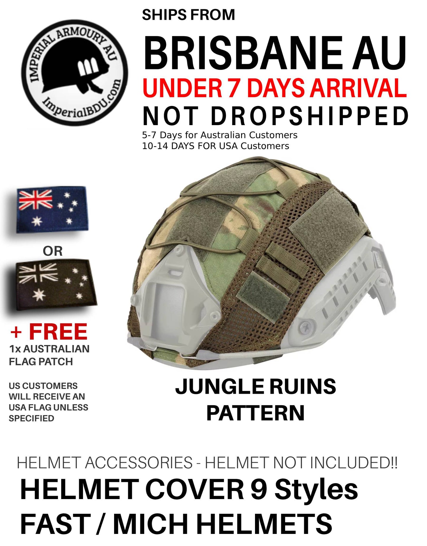 ImperialBDU Tactical Helmet Cover FAST Helmet Camo BJ PJ MH Military - Australia