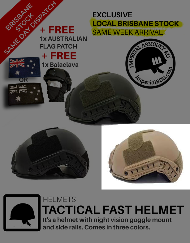 Tactical TAS FAST Helmet with NVG mount & rails (Australia local stock)