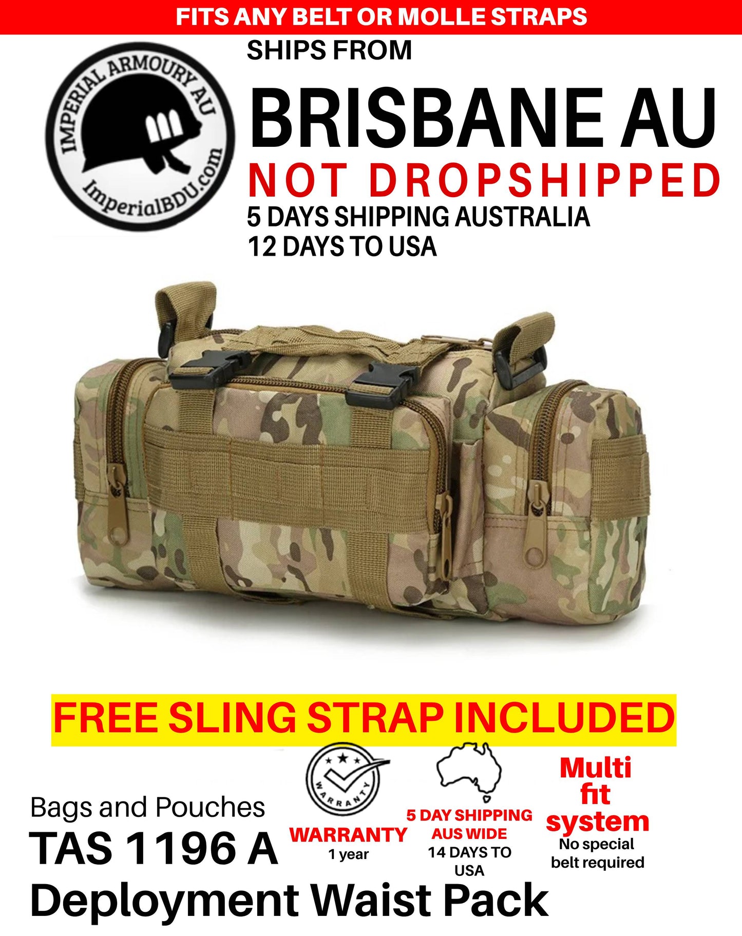 TAS 1196 A Deployment Waist Pack for sale in multicam, auscam and CP