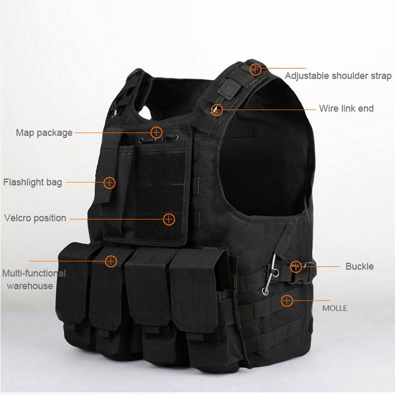 Tactical Vest + FREE 4x Rifle Pouches