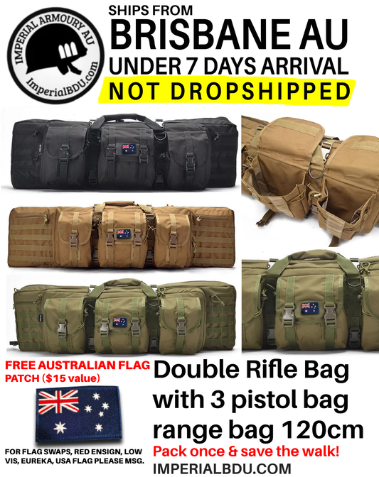 imperialBDU 120cm Double Rifle +3 pistol range molle bag 47in | 7d AUS | 12d USA