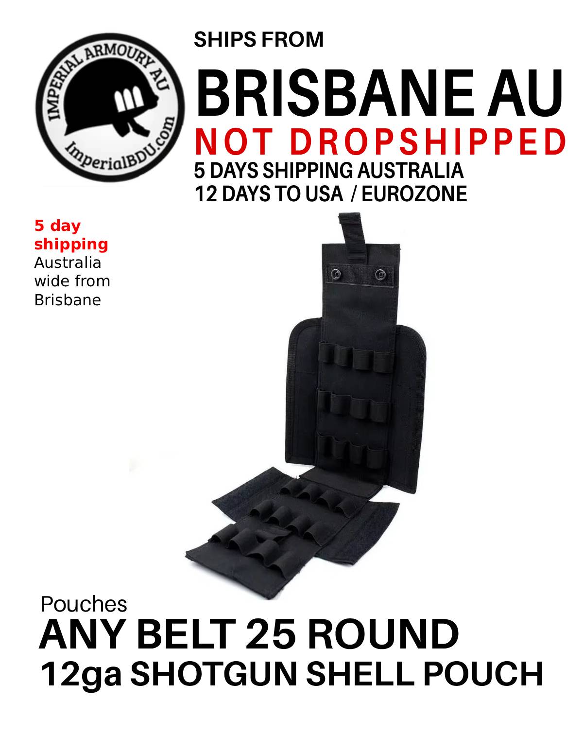 ANYBELT IBDU 25 Round 12g Shotgun Shell Pouch + Molle System Australia