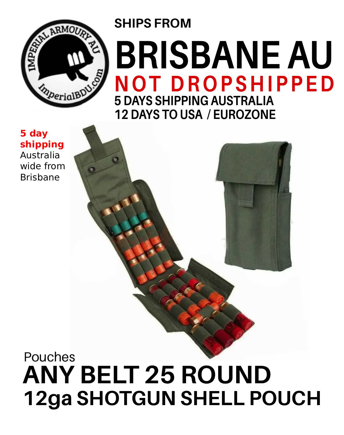 ANYBELT IBDU 25 Round 12g Shotgun Shell Pouch + Molle System Australia