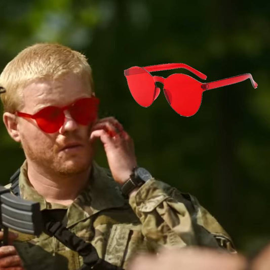 CIVIL WAR Movie Style Red Glasses -BUY 2 GET 1 FREE- Amear Red Sunglasses Int Shipping 🚚‍💨