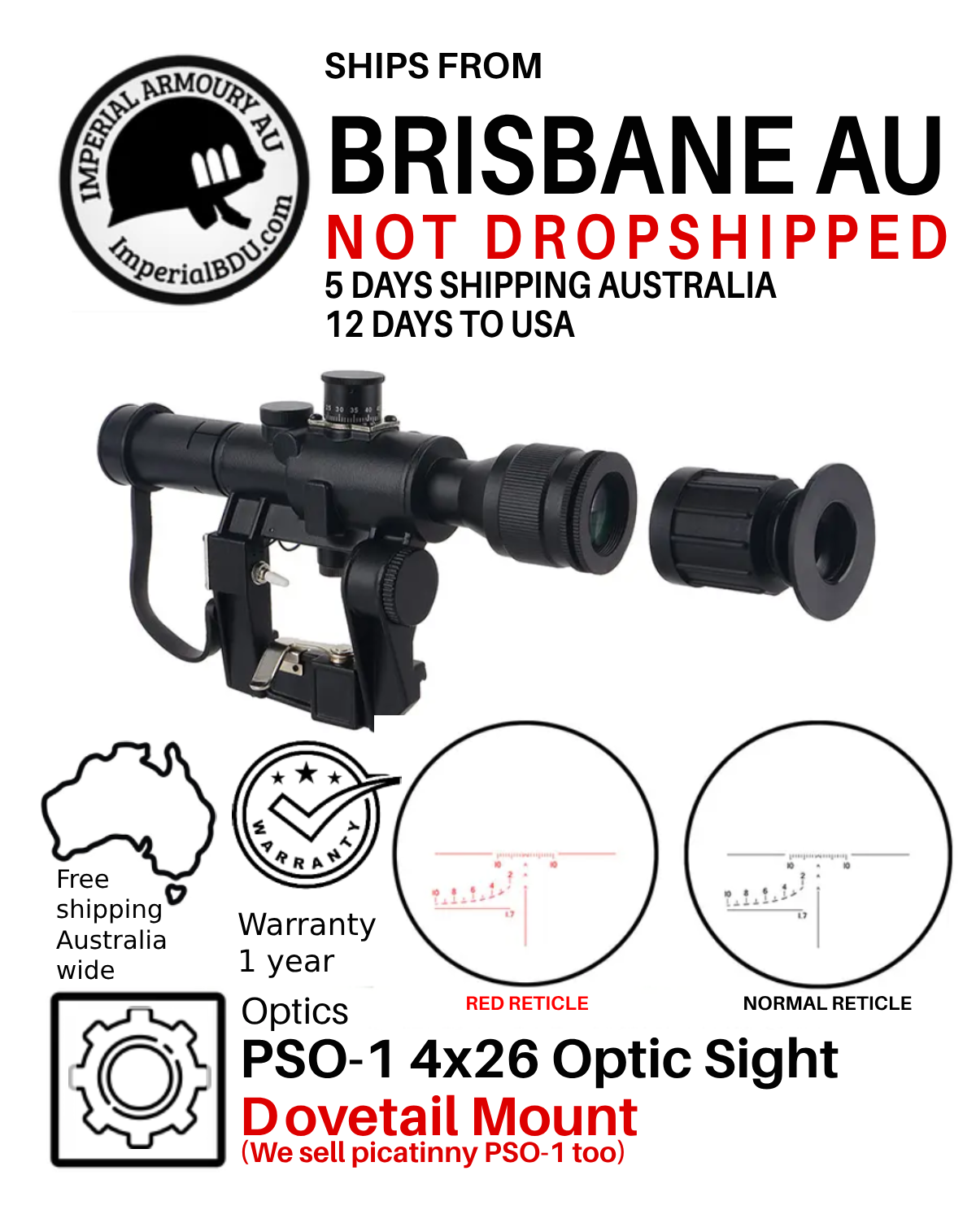 Dragunov PSO-1 SVD 4x26 SVD Rifle Scope (Dovetail) – Imperial Armoury ...