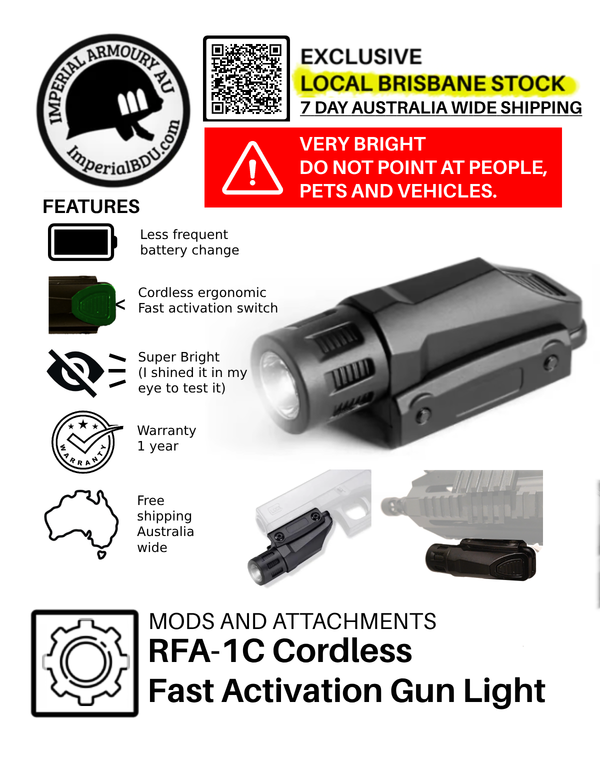 Led Light Rfa IMPERIALBDU RFA-1C Cordless Tactical LED Flashlight Pistol Rifle Shotg ...