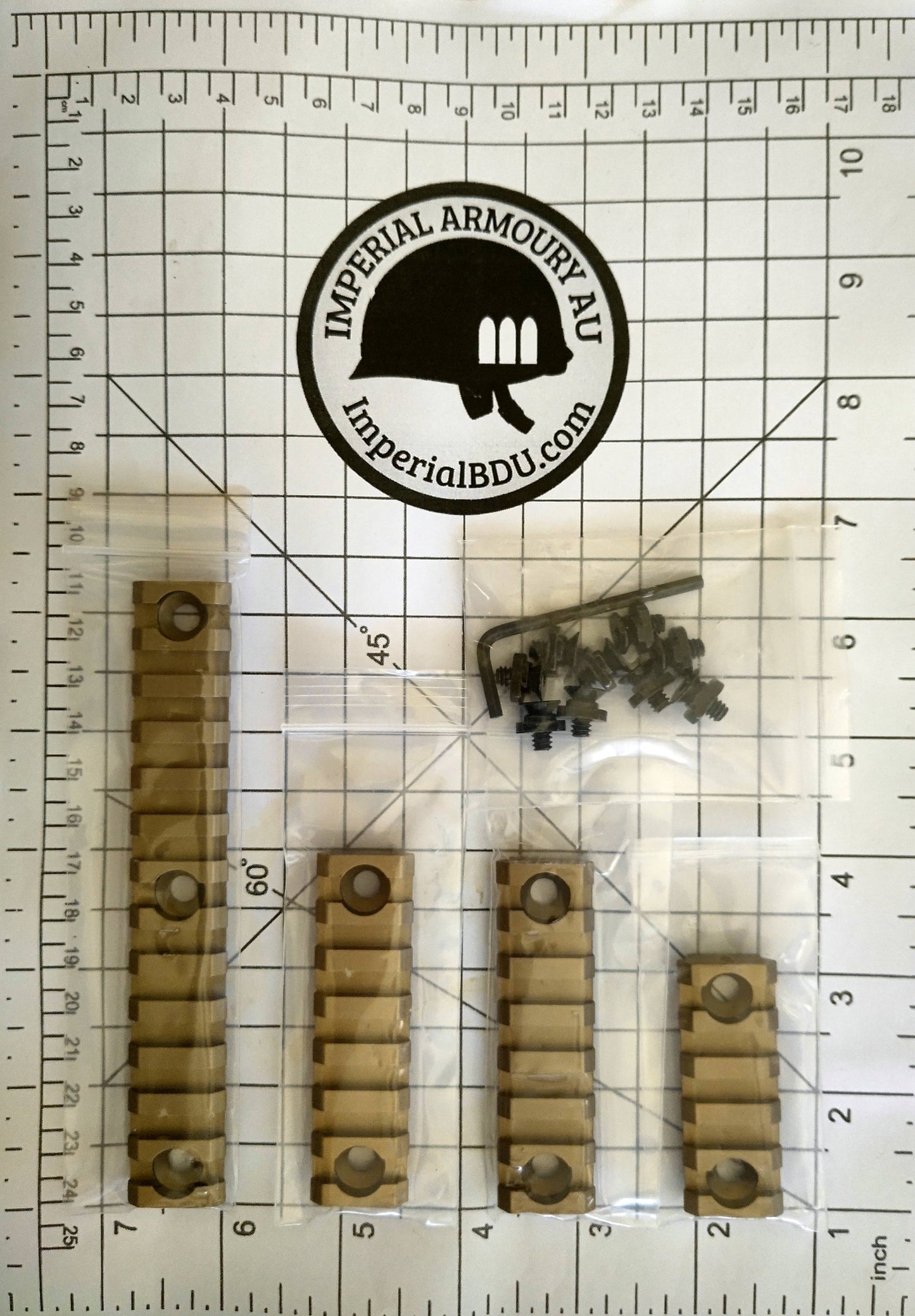 Metal M-LOK to Picatinny Rail MLOK Adapter 5-7-7-13 Black & Tan | AU & USA