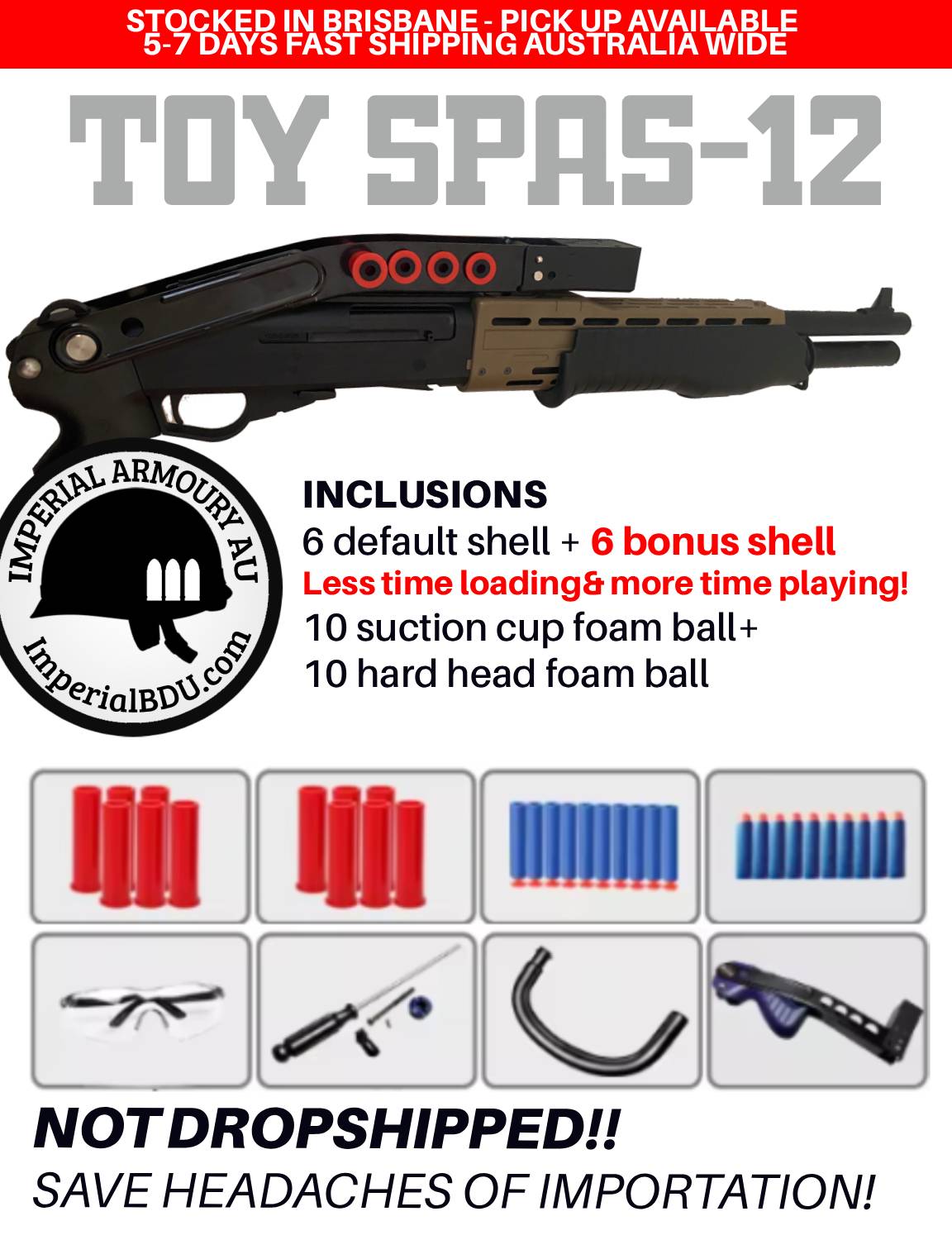 IBDU Franchi SPAS-12 Nerf Dart + Bonus Shells | Australia & USA