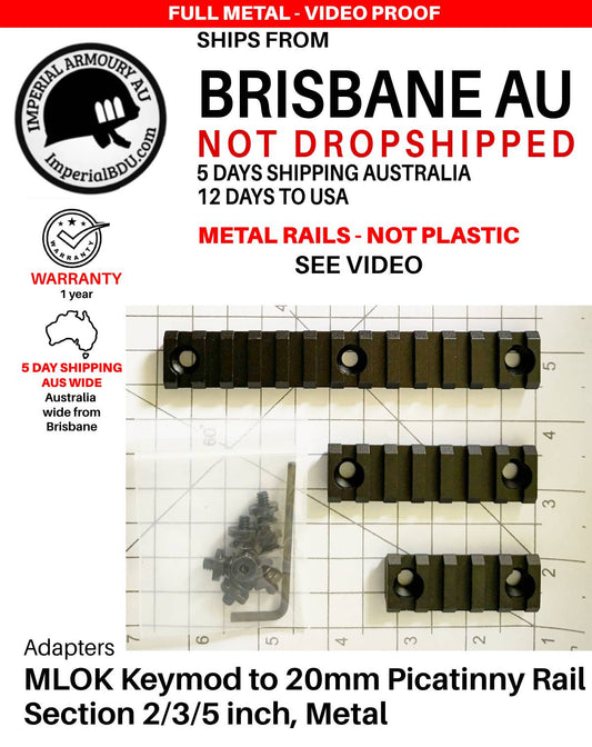 M-LOK to Picatinny Rail Sections (Metal) – 3, 5, 13 Slots AUSTRALIA