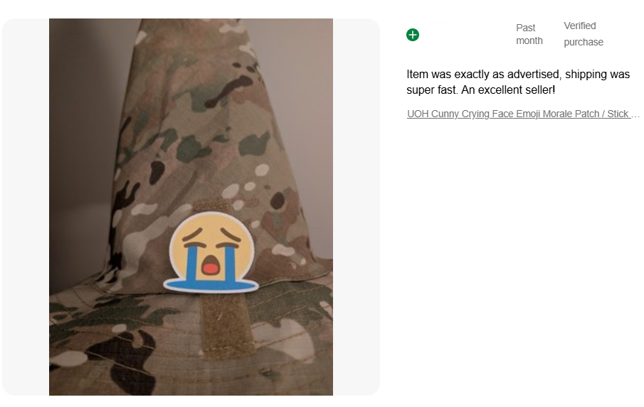 UOH CUNNY 😭💢 Emoji velcro morale patch (Free International Shipping) (No ironing required)